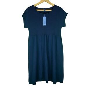 EILEEN FISHER Dress Short Sleeve Black Size XL 100% Wool